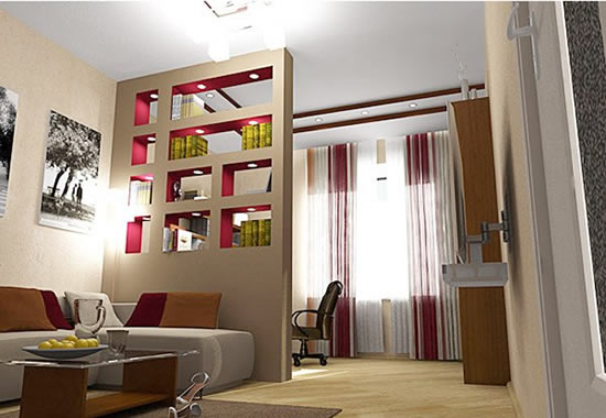 Фото 1 — Декоративная перегородка и книжный шкаф («два-в-одном»)