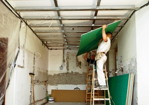 Фото 1 - Монтаж потолка из гипсокартона
