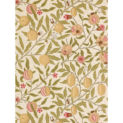  'Правильные' фруктовые обои Sanderson Wallpaper, Morris & Co Fruit , Limestone-Artichoke