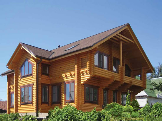 Фото 1 – Сруб из оцилиндрованного бревна