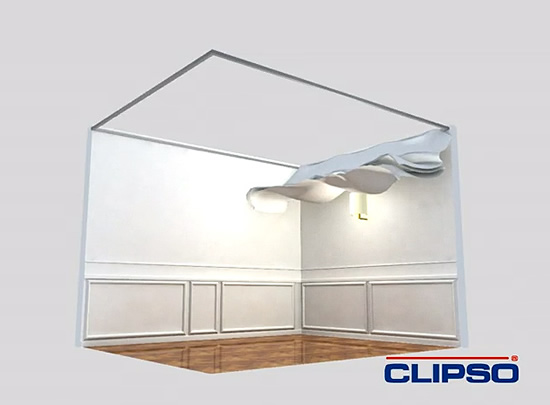 Закрепление полотна в монтажные багеты. Шаг 1