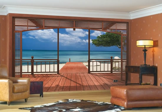  3д фотообои с тематикой моря подарят ощущение отдыха