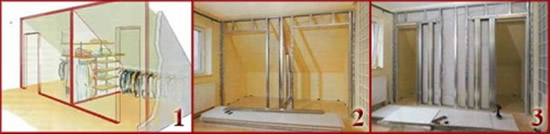 Фото 12 — Пример организации гардероба из гипсокартона на мансарде