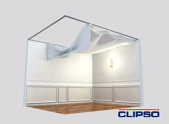 Закрепление полотна в монтажные багеты. Шаг 2