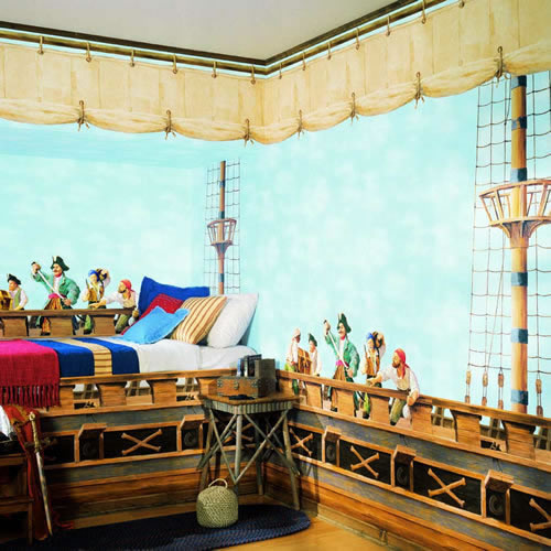 Фотообои помогут сделать из детской настоящий корабль с пиратами