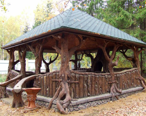 Фото 18 – Креативная беседка из дерева