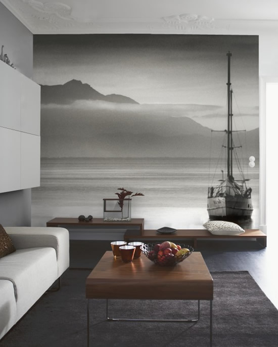 Спокойная теплая атмосфера в гостиной - заслуга правильно подобранной темы фотообоев и их цветовой гаммы