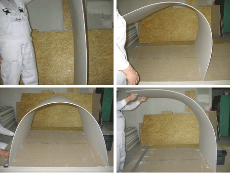 Фото 2 — Арочный гипсокартон - гнущийся лист, что позволяет выполнять из такого материала конструкции практически любой формы