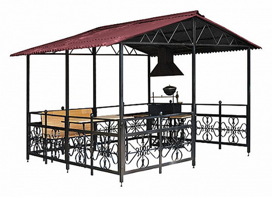 Фото 2 – Беседка и профильной трубы в заводском изготовлении