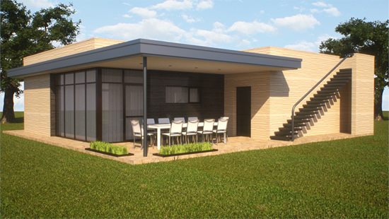 Фото 2 - Проект одноэтажного дома с плоской кровлей