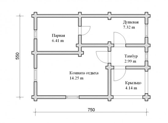 Фото 2 - Проект сруба бани