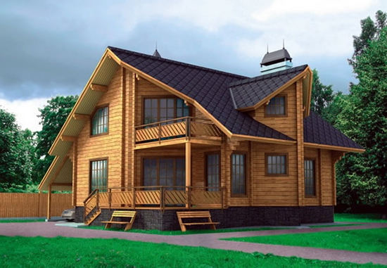 Фото 2 – Сруб, возведенный с использованием бруса