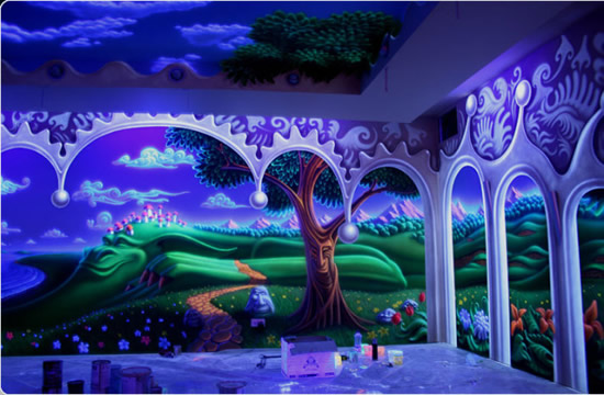 Креативные флуоресцентные фотообои 3д