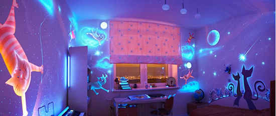 Флуоресцентные фотообои с котами