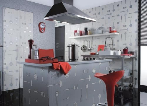 Делаем кухню оригинальнее при помощи жидких обоев