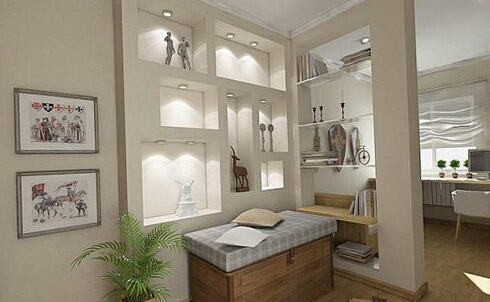 Фото 3 - Функциональный дизайн гипсокартонной конструкции в гостиной