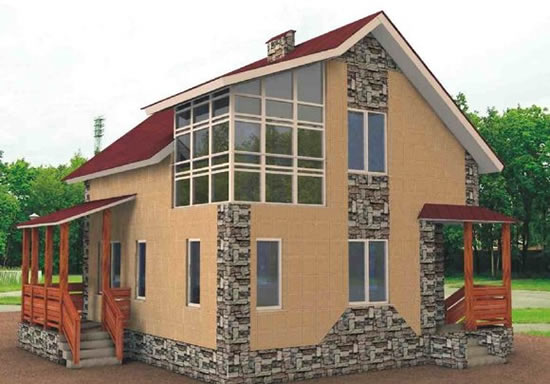 Фото 3 - Каркасный двухэтажный дом