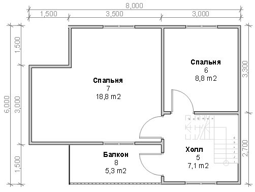 Фото 3 – Планировка дачного дома размером 6х8