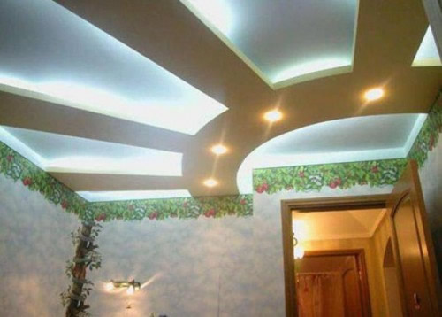 Фото 3 - Потолок можно декорировать также самими гипсокартонными конструкциями
