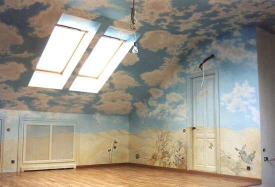 Фото 3 - Расписанные под небо потолок и стены