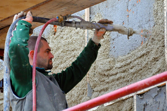 Штукатурка фасада механизированным способом