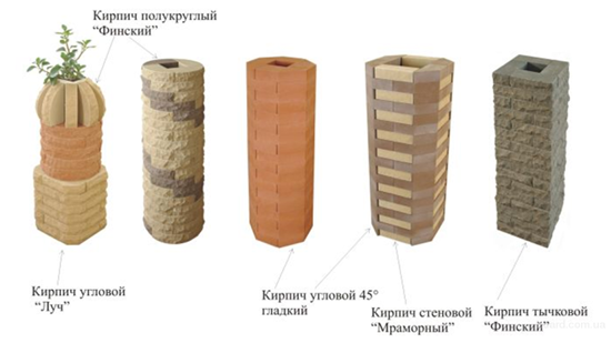 Фото 3 – Виды кирпича, применяемого для строительства заборов