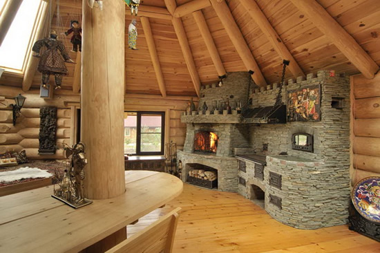 Фото 4 – Беседка из профилированного бревна с печью