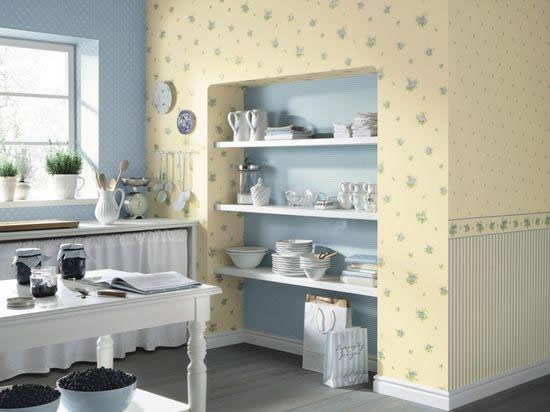 Комбинированные обои для кухни