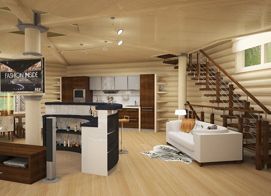 Фото 5 – Дачный дом. Дизайн гостиной