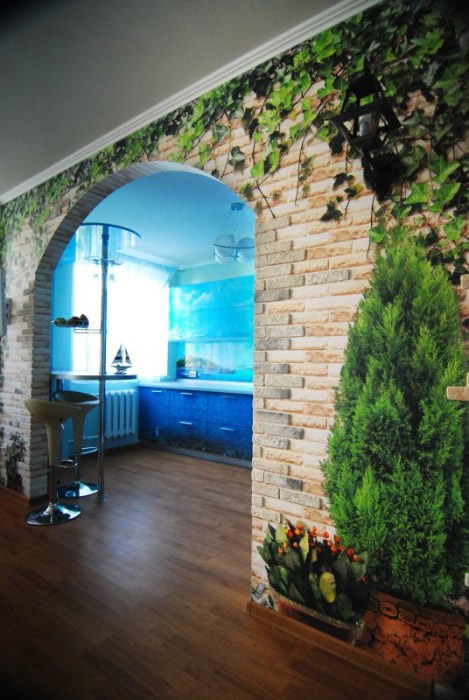 Привлекательная природа на стенах дома