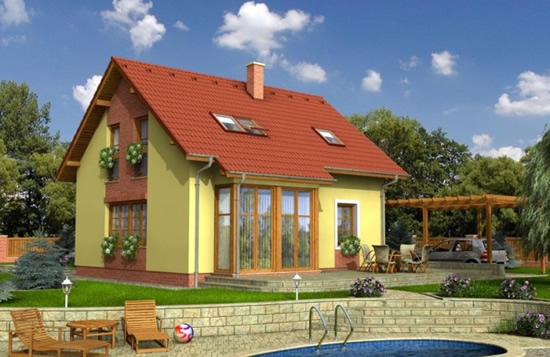 Фото 5 - Проект каркасного дома, покрытого двускатной кровлей