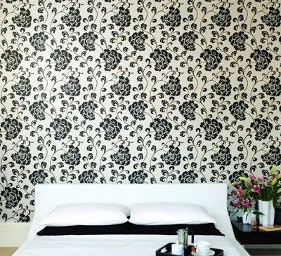 Стильные виниловые обои для спальни