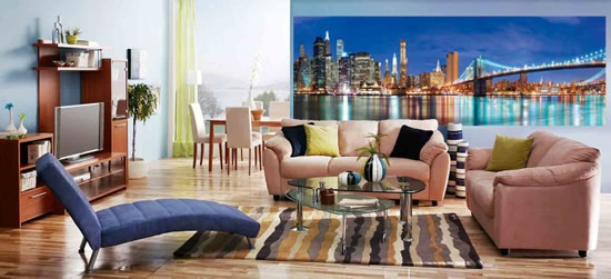 Виниловые фотообои на флизелиновой основе - декоративное панно ПКФ БасС, коллекция Твоя Планета, Золотой город 