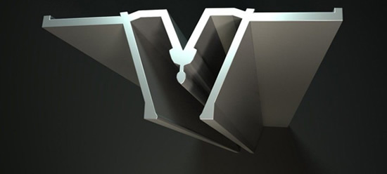 Разделительный профиль для стыковки двух полотен натяжного потолка