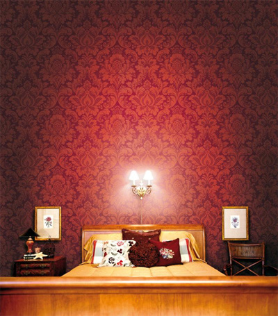 Элитные текстильные обои для спальни