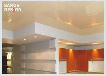 Натяжной потолок Saros Design, лаковая фактура, цвет L 101, ширина 2,7м, на кухне