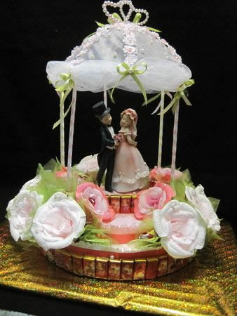 Фото 7 – Свадебная беседка из конфет