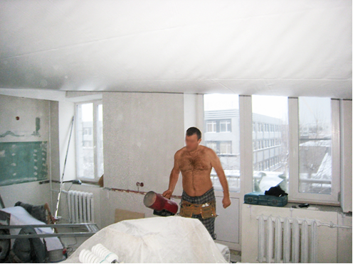 Нагрев пленки при помощи тепловой газовой пушки