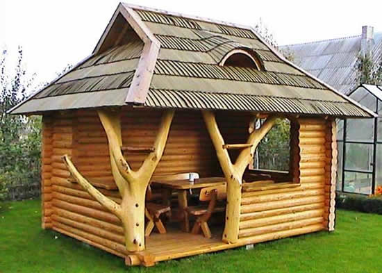 Фото 9 – Беседка с элементами стиля рустик на винтовых сваях