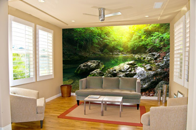 Применение 3д фотообоев в гостиной