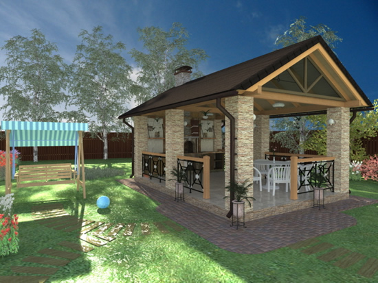 Фото 9 – Проект беседки с печью