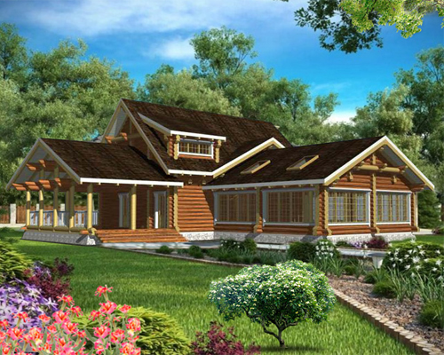 Фото 9 – Угловая баня с бассейном и беседкой