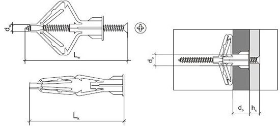 Рисунок 1 - Крепеж 'бабочка'