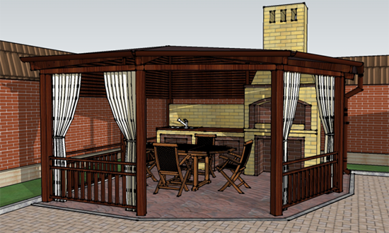 Рисунок 1 – Проект летней кухни для дачи