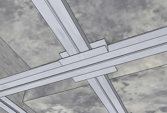 Рисунок 15 - Для упрочнения конструкции к несущему профилю прикручивают по два отрезка стартового профиля