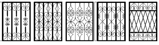 Рисунок 3 - Виды кованых решеток на окна