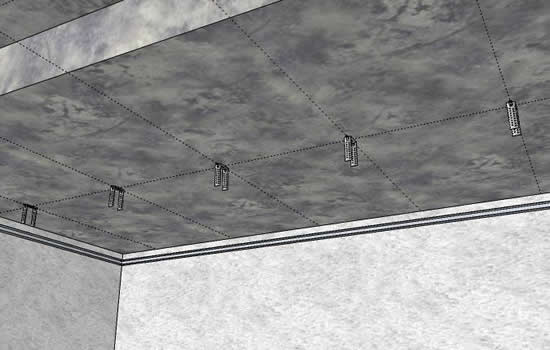 Рисунок 4 - Крепление подвесов вдоль центральной линии