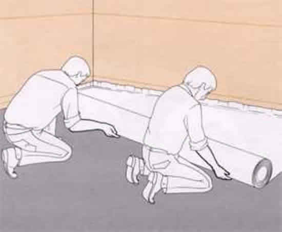 Рисунок 4 - Укладка слоя гидроизоляции