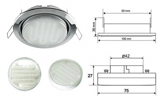 Ультратонкие встроенные светильники GX53