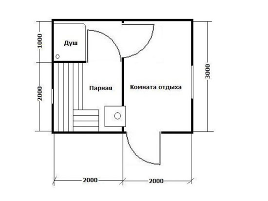 Схема 1 – План сруба 3х4